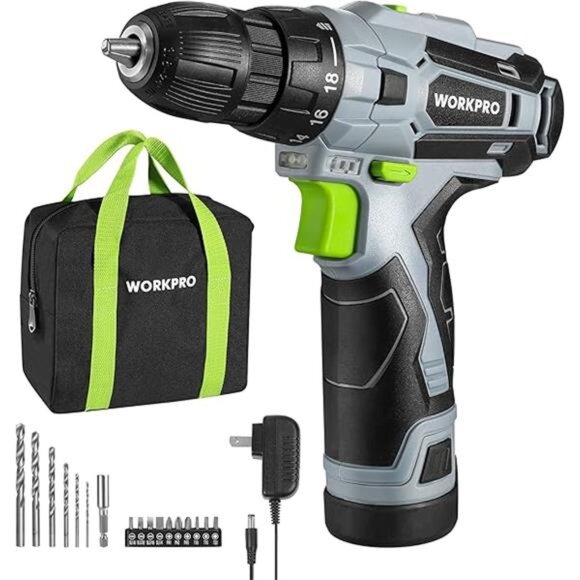 Cordless Drill Driver Kit, 12V Electric Screwdriver Driver Tool Kit,3/8" Keyless - Picture 8 of 8